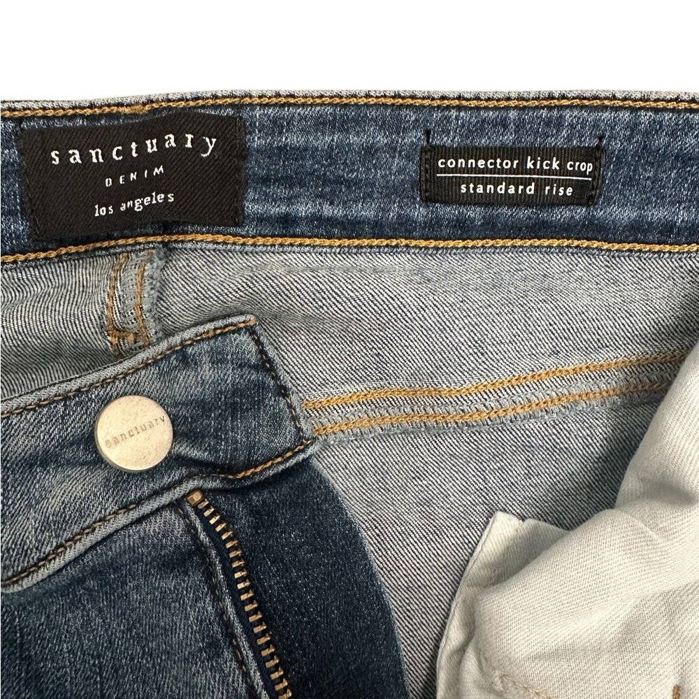 SANCTUARY Denim Connector Kick Crop Standard Rise Women Size 27 $169 MSRP NWT - Picture 9 of 11